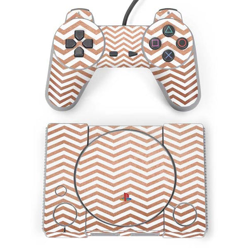Rose Gold Chevron PlayStation Classic Bundle Skin